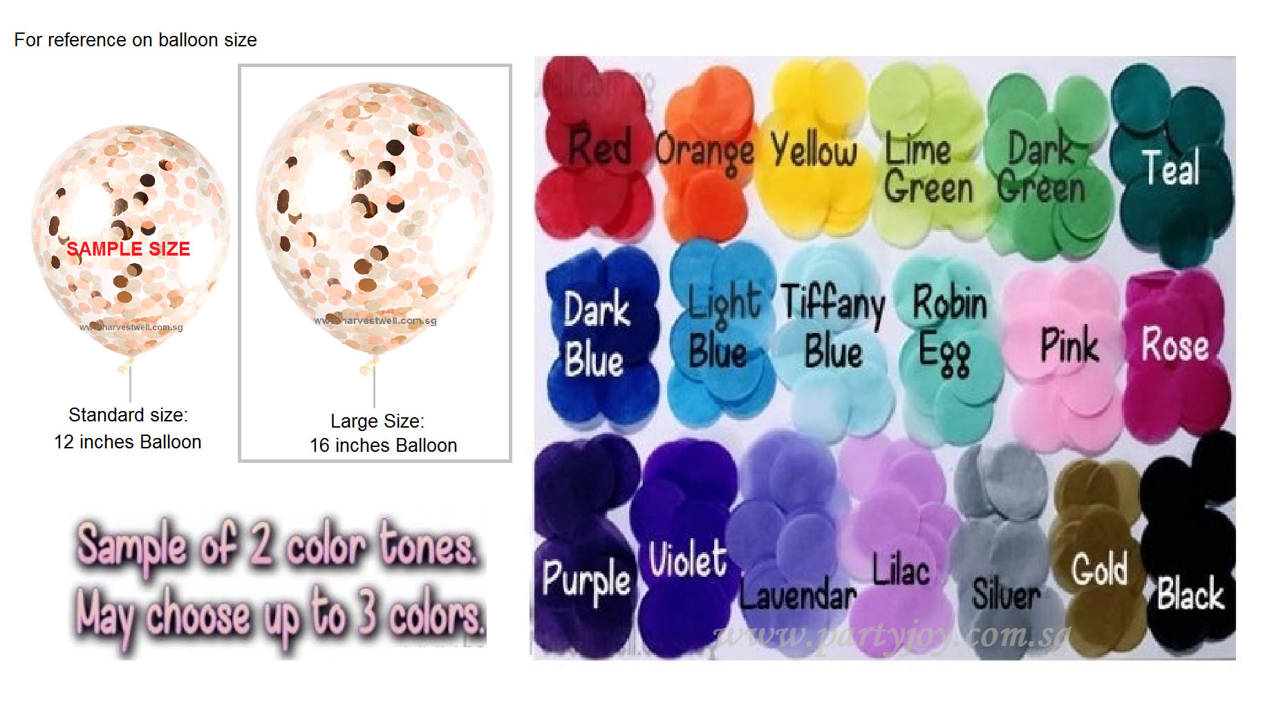 Confetti Customize Colour 16inches Helium Latex Balloon